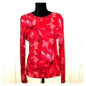 I. N. C.  Women’s Red Poinsettia Design Tunic